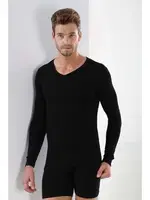 Erkek Siyah Ribana Uzun Kol V Yaka Badi Arma Yıldız 1127 Siyah