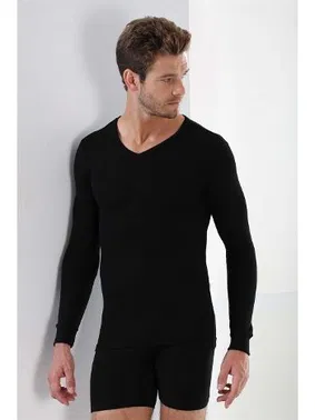 Arma Yıldız Erkek Siyah Ribana Uzun Kol V Yaka Badi Arma Yıldız 1127 - Alternatif Görünüm