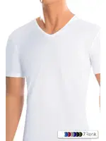 Erkek T-shirt Modal V Yaka Renk Seçenekleri ÖTS 1623 Beyaz