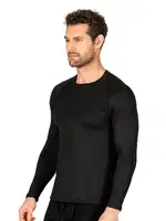 Erkek Termal Viskon Uzun Kollu Simit Yaka Body Fanila Özkan 11317 Siyah görsel 8
