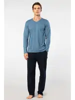 V Yaka Uzun Kollu Modal Erkek Pijama Takımı Cacharel 2237 İndigo farklı açı