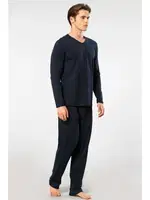 Lacivert Modal Uzun Kollu Erkek Pijama Takımı Cacharel 2237 detay görünüm