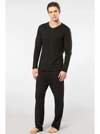Cacharel Modal Siyah Uzun Kollu Erkek Pijama Takımı Cacharel 2237