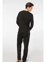 Modal Siyah Uzun Kollu Erkek Pijama Takımı Cacharel 2237 Siyah farklı açı