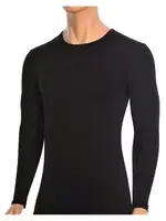 Erkek Uzun Kollu T-shirt Likralı %96 Pamuk ÖTS 1884 Siyah farklı açı