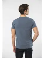 Kısa Kollu V Yaka Likralı Erkek T-shirt 1332 MAVİ1 farklı açı