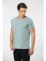 V Yaka Kısa Kollu Likralı Erkek T-shirt 1332 YEŞİL1 detay görünüm