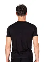 Erkek V Yaka Pamuklu Modal Esnek Rahat Kısa Kollu T-Shirt Fanila Özkan 11143 Siyah görsel 5