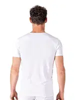 Erkek V Yaka Pamuklu Modal Esnek Rahat Kısa Kollu T-Shirt Fanila Özkan 11143 Beyaz detay görünüm