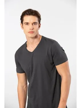 Cacharel V Yaka Rahat Kesim Erkek T-shirt Cacharel 2170 - Alternatif Görünüm