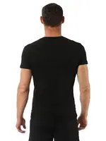 Erkek V Yaka Yarım Kol Pamuklu T-Shirt Fanila Özkan 0273 Siyah görsel 9