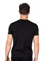 Erkek Yuvarlak Simit Yaka Pamuklu Modal T-Shirt Fanila Özkan 11144 Siyah görsel 5