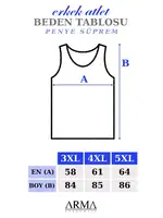 Erkek %100 Pamuklu Büyük Beden Atlet Arma Yıldız 1142 - 3 ADET Siyah görsel 4