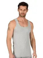 Erkek %100 Pamuklu Süprem Esnek Rahat Kalın Askılı Örme Atlet Özkan 11407 Gri görsel 9