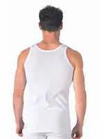 Erkek %100 Pamuklu Süprem Esnek Rahat Kalın Askılı Örme Atlet Özkan 11407 Beyaz görsel 8