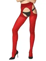 Fantazi Taşlı Bayan Külotlu Çarap Kırmızı Daymod D1121198 Kırmızı