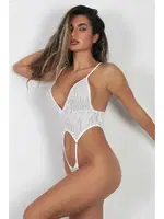 Fantezi Ayarlanabilir Askılı Simli Babydoll Miorre 001-022348 Beyaz detay görünüm