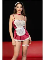 Fantezi Bordo Kostüm Hizmetçi Gallipoli MGP6542