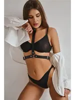 Fantezi Harness Erotik Bustiyer Siyah missisX 8010 Siyah farklı açı