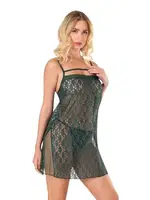 Fantezi Kısa Tül Koyu Yeşil Gecelik Ahu Primoda 4146 Yeşil detay görünüm