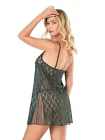 Fantezi Kısa Tül Koyu Yeşil Gecelik Ahu Primoda 4146 Yeşil farklı açı