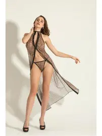 Gallipoli Fantezi Leopar Transparan Elbise ve String Takım Gallipoli MGP6172