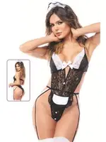 Fantezi Siyah Dantelli Hizmetçi Takım For Dreams 8473 Siyah farklı açı