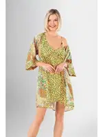 Farklı Askılı 2Li Kısa Sabahlık Gecelik Takımı Ahu Loriva 1943 Yeşil