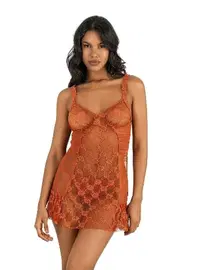Ahu Lingerie Fırfırlı Kısa Tül Gecelik Ahu Primoda 4224