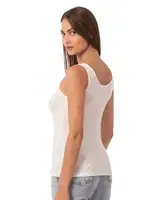 Fitilli Pamuklu Likralı Kaşkorse Patlı Kalın Askılı Örme Kadın Atlet Özkan 27063  Ekru görsel 4