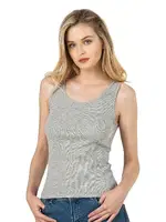 Fitilli Pamuklu Örme Kalın Askılı Kadın Atlet Özkan 26815  Gri görsel 18