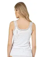 Fitilli Pamuklu Yakası Dantelli Kalın Askılı Kadın Atlet Özkan 26816  Beyaz görsel 7