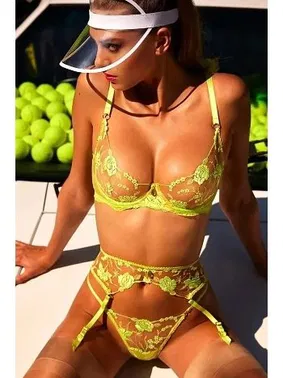 For Dreams Fosforlu Çiçek Desenli Jartiyer Takım For Dreams 8420