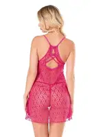 Fuşya Dantelli Tül Gecelik Ahu Primoda 4120 Fuşya farklı açı