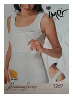 Geniş Askı Çıtçıtlı Modal Emzirme Atleti İmer 1269 Beyaz detay görünüm