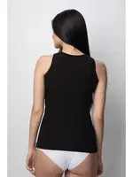 Geniş Askılı Pamuklu Basic Kadın Atlet Donex 3361  Siyah detay görünüm