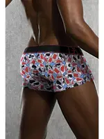 Geniş Bel Latikli İskambil Zar Desenli Mini Erkek Boxer Doreanse 1769 Mavi detay görünüm