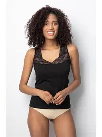 Donex Geniş Dantel Askılı Pamuklu Kumaş Basic Kadın Atlet Donex 3427 