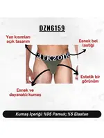 Geniş Lastikli Haki Erkek Slip Külot  Darkzone DZN6159 farklı açı