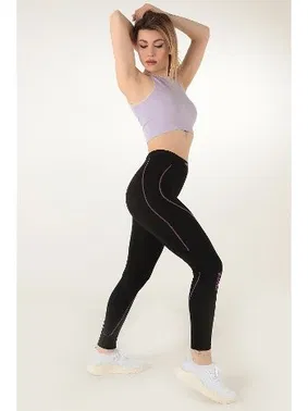 Miorre Gigotto Çizgili Kadın Normal Bel Tayt Miorre 279-000010 - Alternatif Görünüm