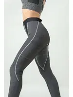 Gigotto Çizgili Kadın Normal Bel Tayt Miorre 279-000010 Gri görsel 7