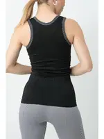 Gigotto Kadın Seamless Fitilli Atlet Miorre 001-001254 Siyah görsel 4