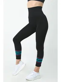 Miorre Gigotto Renkli Çizgili Seamless Yüksek Bel Spor Tayt Miorre 001-001224