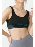 Gigotto Seamless Çizgili Büstiyer Miorre 279-000011 Siyah detay görünüm