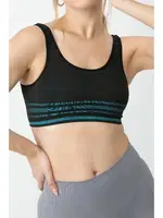 Gigotto Seamless Çizgili Büstiyer Miorre 279-000011 Siyah farklı açı