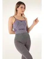 Gigotto Seamless Dantel Detaylı Spor Büstiyer Miorre 001-001213 Mor