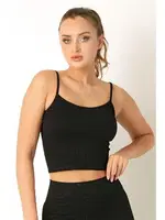 Gigotto Seamless Dikişsiz Crop Pedli Büstiyer Miorre 001-001111 Siyah
