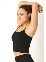 Gigotto Seamless Dikişsiz Crop Pedli Büstiyer Miorre 001-001111 Siyah detay görünüm