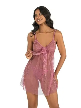 Ahu Lingerie Göğüs Bağlamalı Kısa Tül Gecelik 4225 Primoda 4225