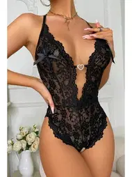 For Dreams Göğüs Dekolteli Fantazi Dantel Kadın Body Siyah For Dreams 8459